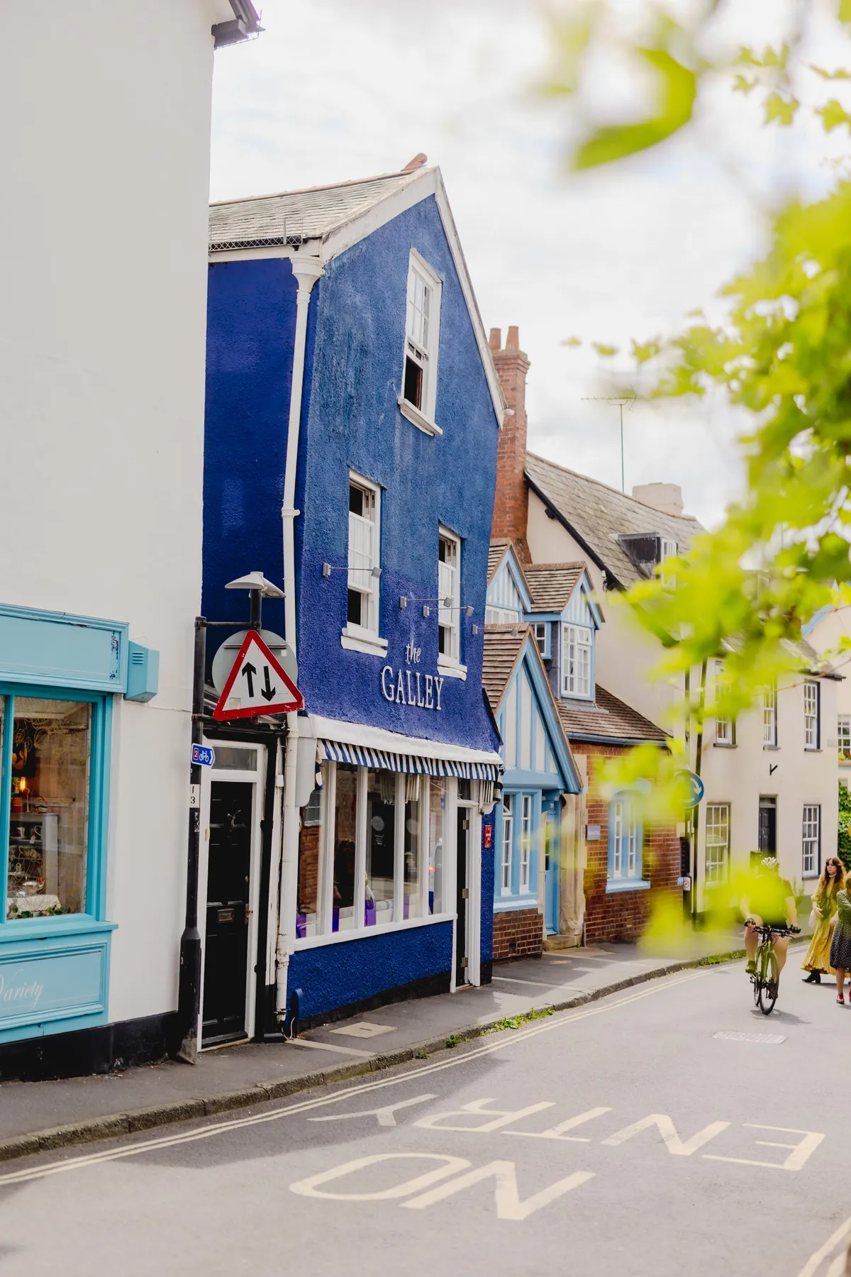 The Galley exterior on Topsham's Fore Street, in summer